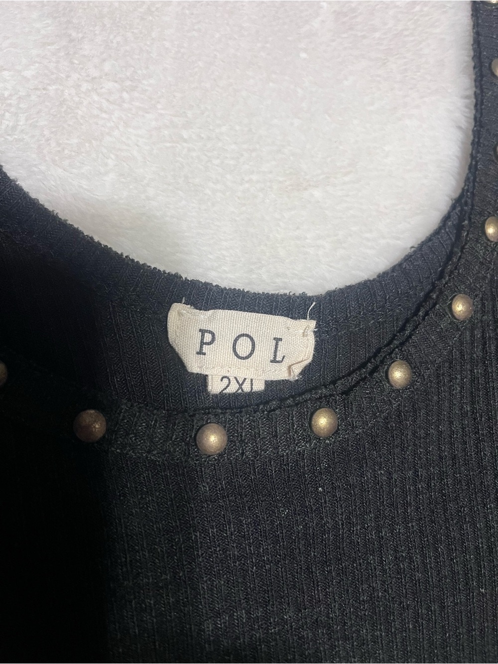 POL Black Ribbed Tank Top - Picture 3 of 5